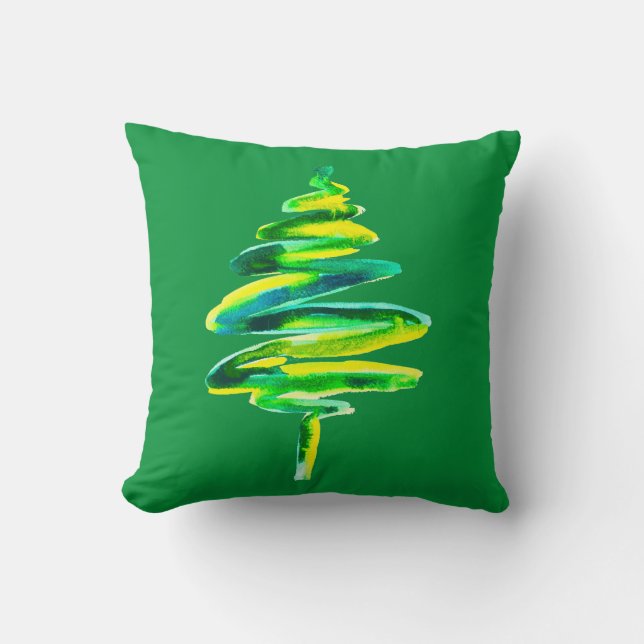 Coussin Arbre de Noël vert (Recto)