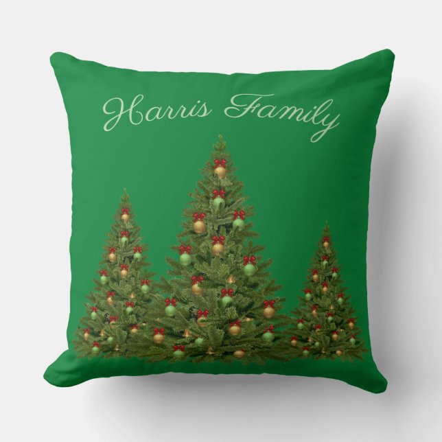 Coussin Arbre de Noël vert (Recto)