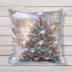 Coussin Arbre de Noël Vintage