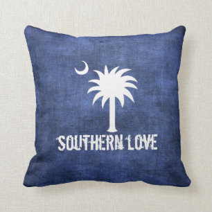 Coussin Arbre de Palmetto d'amour de la Caroline du Sud de
