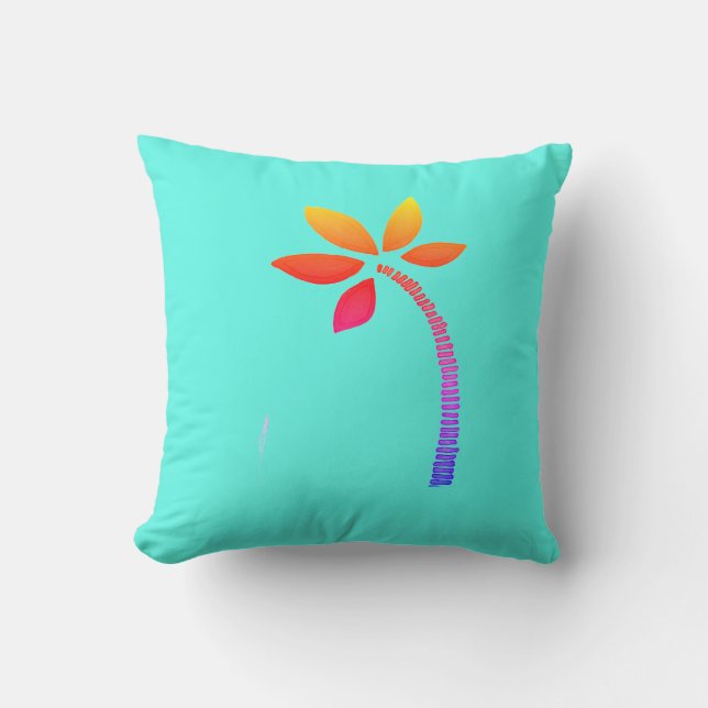 Coussin Arbre de palmier arc-en-ciel avec arrière - plan b (Recto)