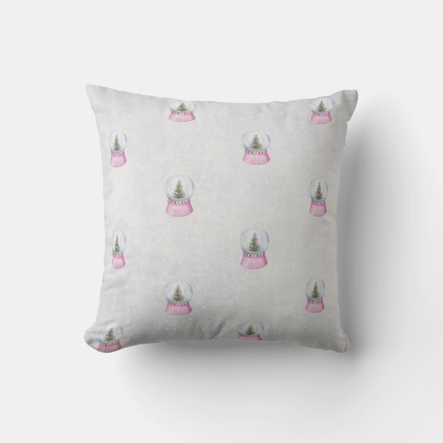 Coussin Arbre de pin aquarelle,Globe (Recto)
