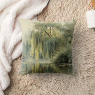 Coussin Arbre de saule serein Réflexion Nature Art (10)