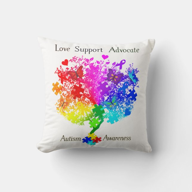 Coussin Arbre de spectre autistique (Recto)