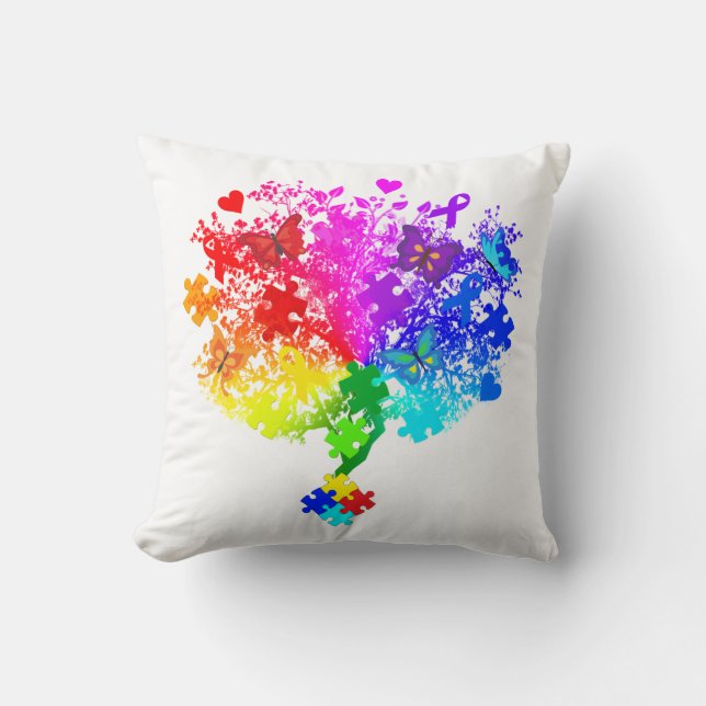 Coussin Arbre de spectre autistique (Recto)
