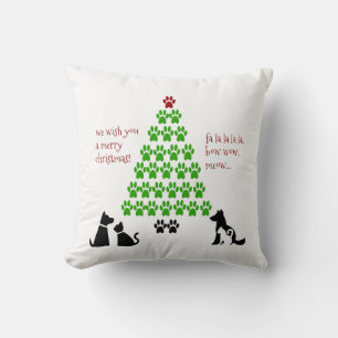 Coussin Arbre de vacances Empreintes de pattes