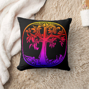 Coussin Arbre de vie arc-en-ciel