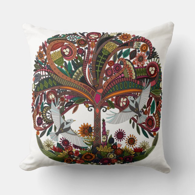 Coussin arbre de vie blanc (Recto)