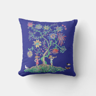 Coussin Arbre de vie et canards colverts