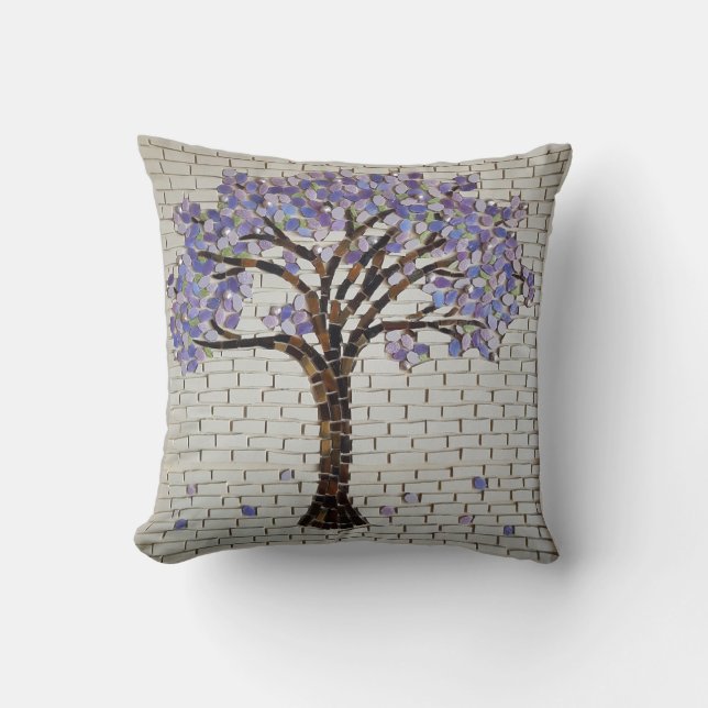 Coussin Arbre de vie, jacaranda Throw Pillow (Recto)