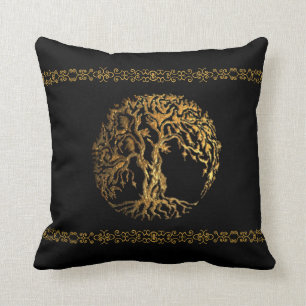Coussin Arbre de vie Mehndi (Or)