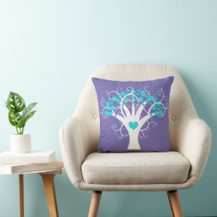 Coussin Arbre De Vie Moderne Avec Points Et Coeur 2