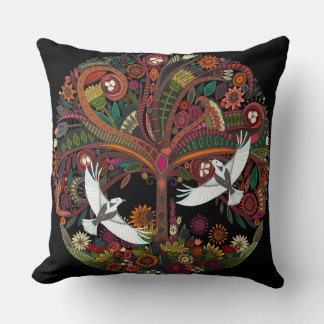 Coussin arbre de vie noir