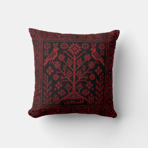 Coussin Arbre de Vie palestinien Tatreez avec Oiseaux