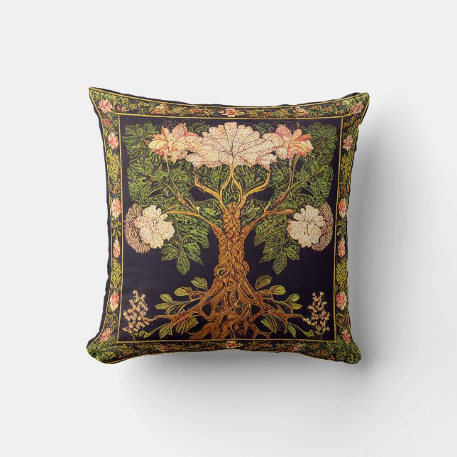 Coussin Arbre de vie par kedoki broderie de tapisserie flo (Recto)