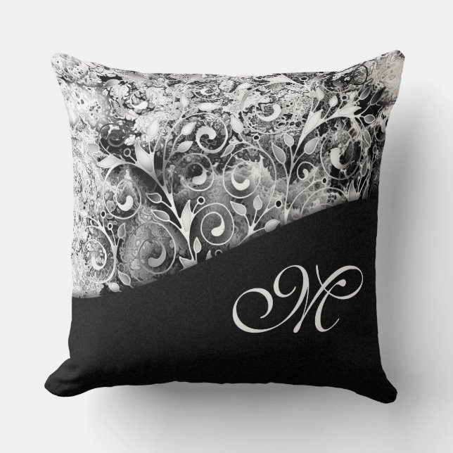 Coussin Arbre De Vie - Spirales Feuille Grunge Style 1 (Recto)