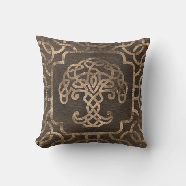 Coussin Arbre de vie - Yggdrasil sur Motif celte (Recto)