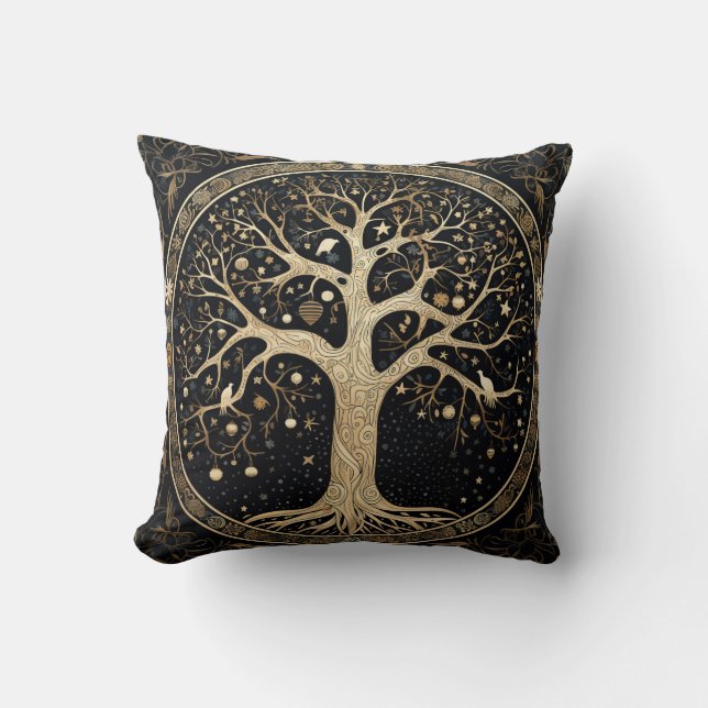 Coussin Arbre doré de la vie (Recto)