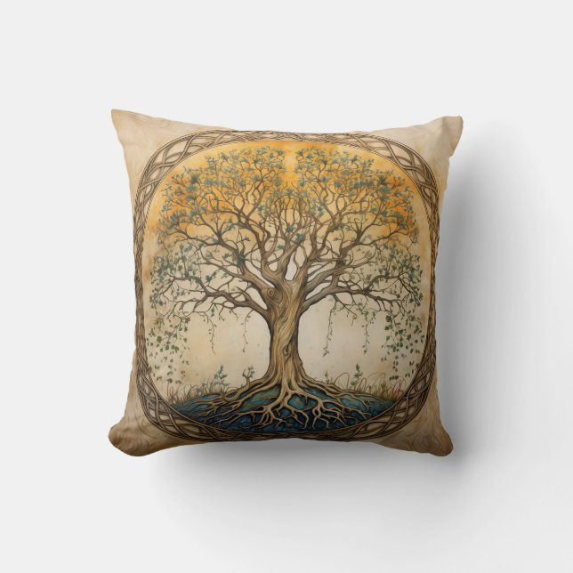 Coussin Arbre doré de la vie (Recto)