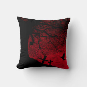 Coussin Arbre effrayant et cimetière