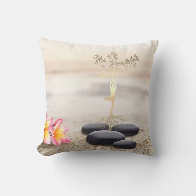 Coussin Arbre femmes Silhouette Zen Stones (Recto)