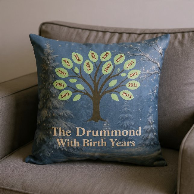 Coussin Arbre Généalogique Avec Années De Naissance Noël (Créateur téléchargé)