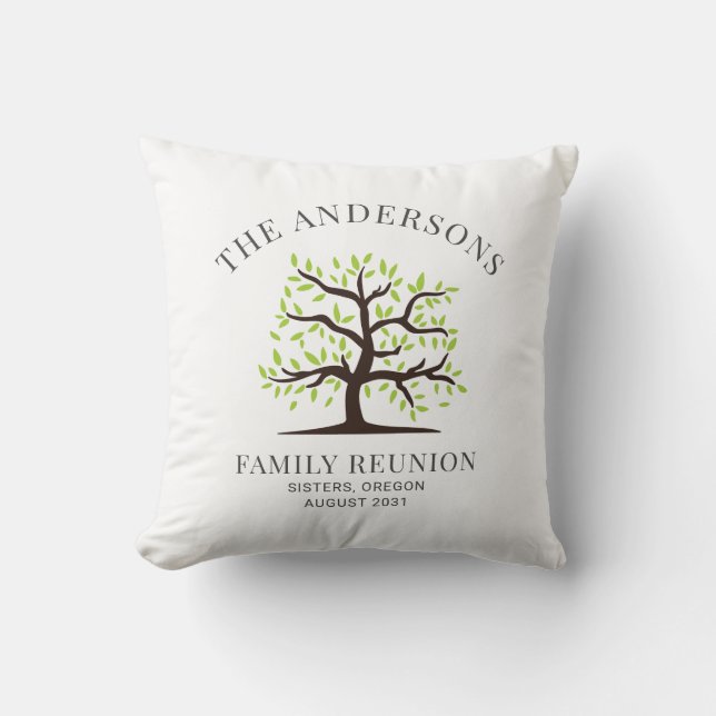 Coussin Arbre Généalogique de Réunions de Famille Personna (Recto)