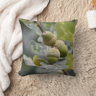 Coussin Arbre gland vert jeté en bambou bois