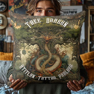 Coussin Arbre japonais Dragon Bonsai Arbre IA Art