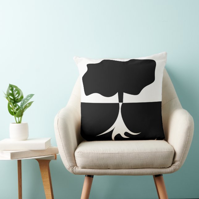 Coussin Arbre noir et blanc (Chaise)