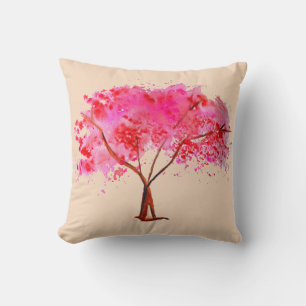 Coussin Arbre rose cerisier en fleurs