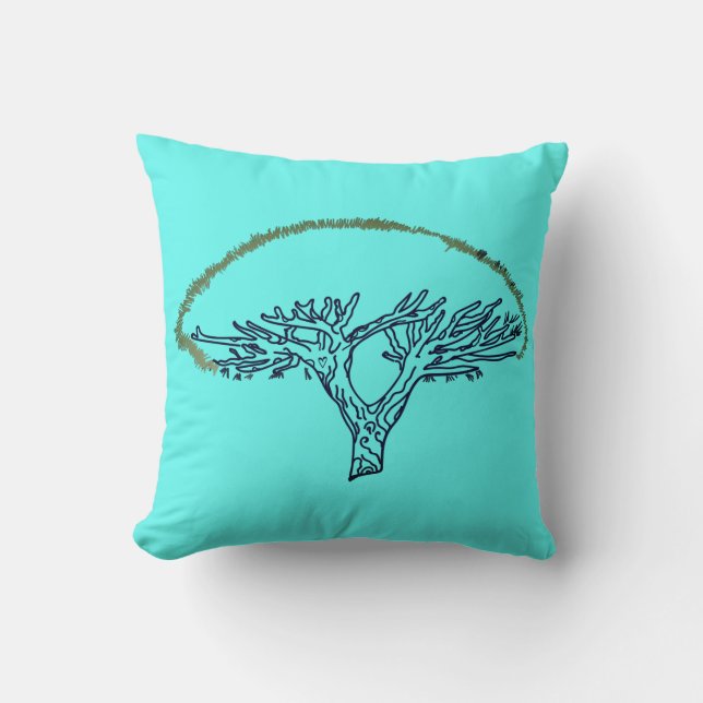 Coussin Arbre, Socotra Dragon Tree Dessin Cushion (Recto)