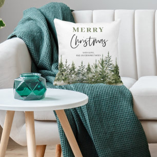 Coussin Arbre vert de Noël   Joyeux Noël
