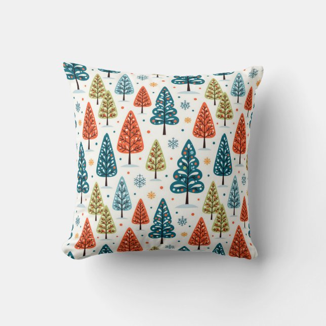 Coussin Arbres Colorés (Recto)