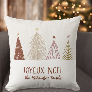 Coussin Arbres de neige festifs Joyeux Noel Vacances