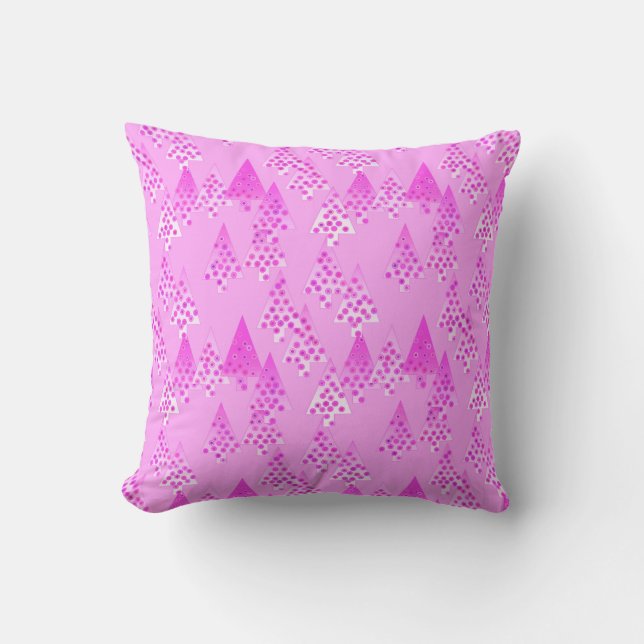Coussin Arbres de Noël à fleurs modernes - orchidée & viol (Recto)