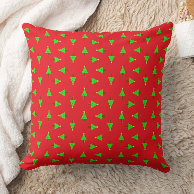 Coussin Arbres de Noël en rouge (Couverture)