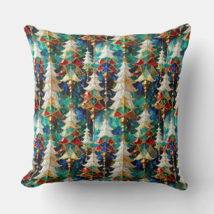 Coussin Arbres de Noël en verre coloré
