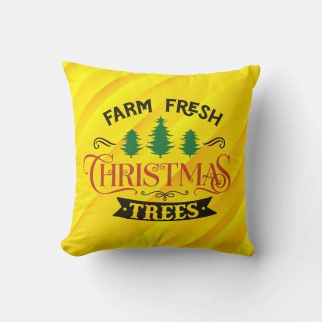 Coussin Arbres de Noël frais de ferme Design-54394 (Recto)