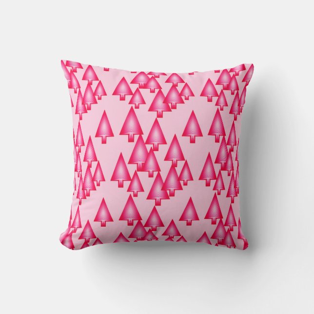 Coussin Arbres de Noël métalliques modernes - rose fuchsia (Recto)