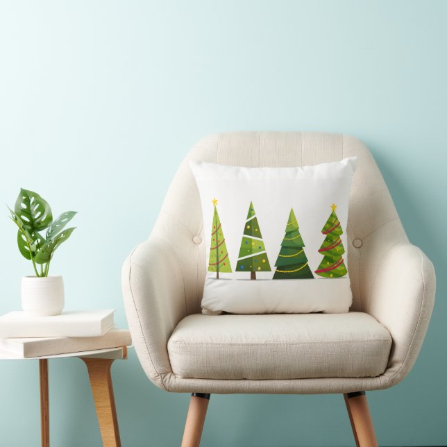Coussin Arbres de Noël Vacances modernes (Chaise)