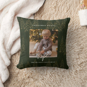 Coussin Arbres de sapins de la forêt de Noël d'or