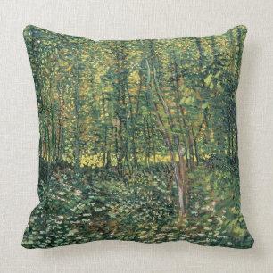 Coussin Arbres de Vincent van Gogh   et broussaille, 1887