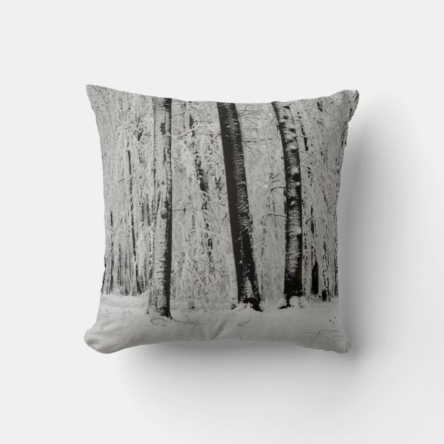 Coussin Arbres enneigés en hiver   -     - (Recto)