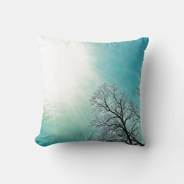 Coussin Arbres froids et un hiver Sun Nature Art (Recto)