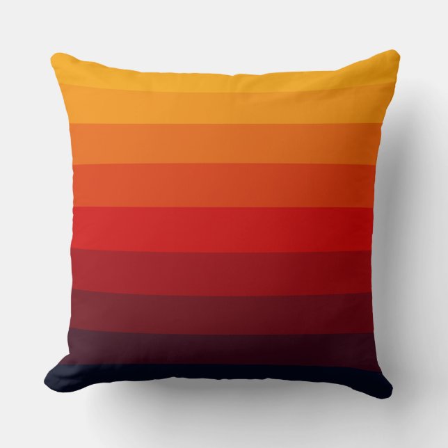Coussin Arc arc-en-ciel de couleur rétro (Recto)