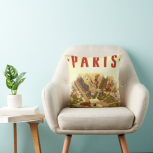 Coussin Arc de Triomphe vintage, Paris, France Art de voya