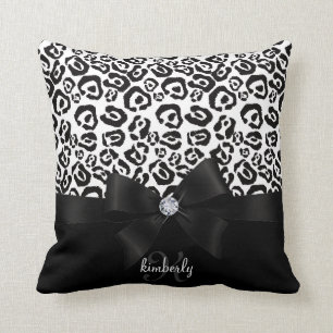 Coussin Arc élégant de léopard et Girly personnalisé p