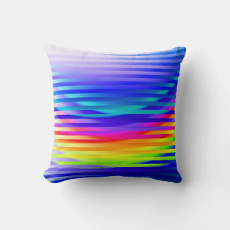 Coussin Arc en arc-en-ciel horizontal rayé abstrait