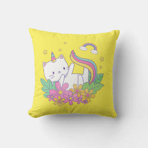 Coussin Arc en arc-en-ciel Imprimer Kitten Jeu d'oreiller